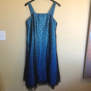 Beautiful Blue Ombré and Black Semi-Formal Prom Dress. Size 16W